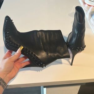 Christian Louboutin black spike boots